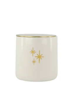 ZUSSS Geurkaarsen*keramieken geurkaars warme wol sterren L wit