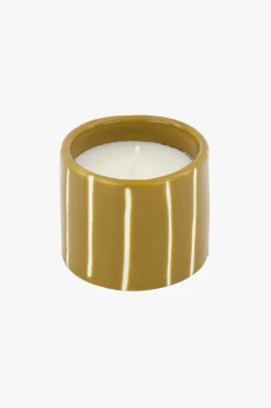 ZUSSS Geurkaarsen*keramieken geurkaarsje met houten deksel hartje oker