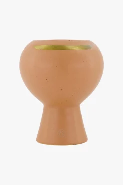 ZUSSS Geurkaarsen*keramieken geurkaars met gouden streep poederroze