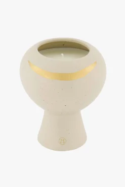 ZUSSS Geurkaarsen*keramieken geurkaars met gouden streep spikkel zand