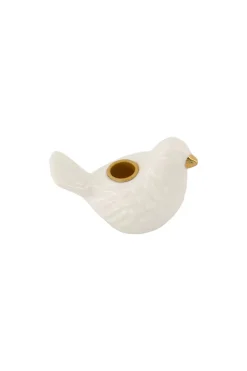 ZUSSS Kaarsen|Kaarsenhouders*keramieken kandelaartje vogel wit