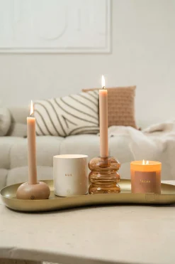 ZUSSS Kaarsen|Kaarsenhouders*keramieken kandelaar rond leem