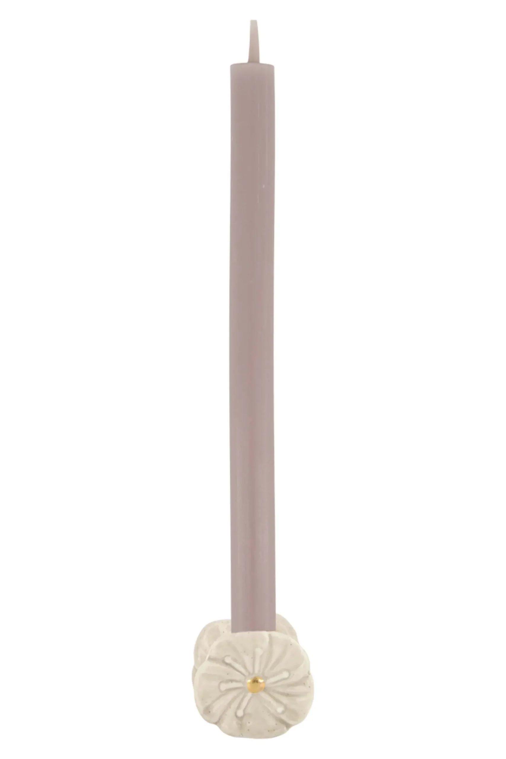 ZUSSS Kaarsen|Kaarsenhouders*keramieken kandelaartje bloem beige