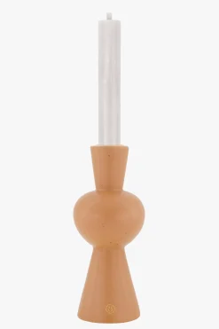 ZUSSS Kaarsen|Kaarsenhouders*keramieken kandelaar met bolling spikkels poederroze