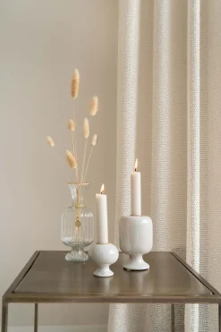 ZUSSS Kaarsen|Kaarsenhouders*keramieken kandelaar M glazuur spikkels zand