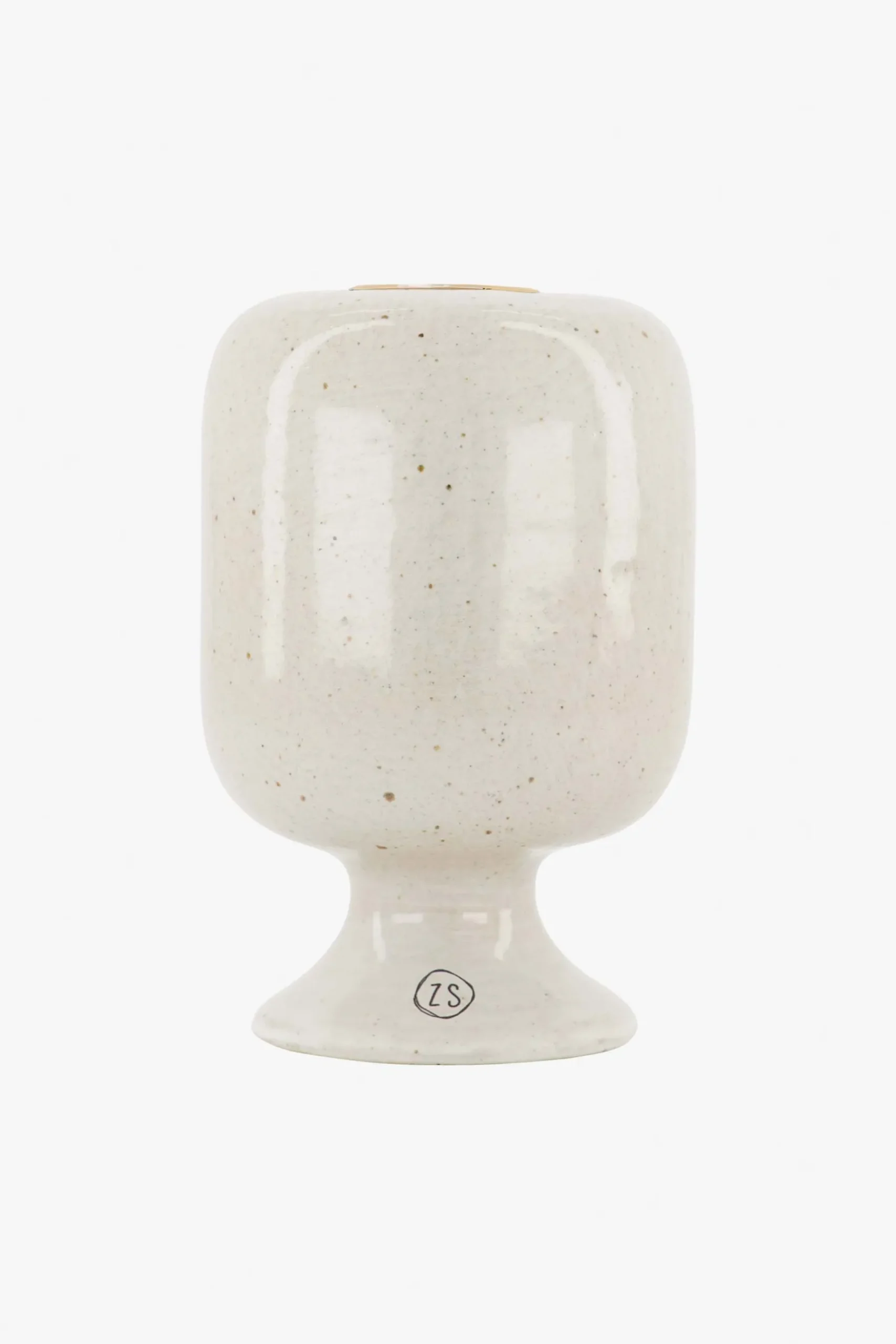 ZUSSS Kaarsen|Kaarsenhouders*keramieken kandelaar L glazuur spikkels zand