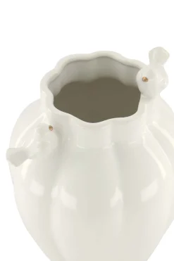 ZUSSS Vazen & Potten*keramieken vaas vogeltjes wit