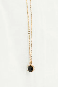 ZUSSS Kettingen*ketting met zwart steentje goud