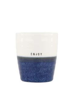 ZUSSS Servies*koffiemok enjoy donkerblauw/ wit donkerblauw/wit