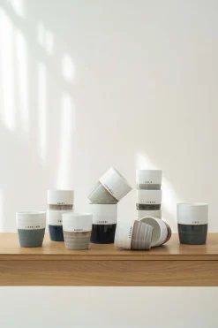 ZUSSS Servies*koffiemok geniet brique/wit