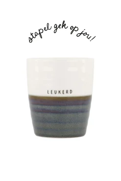 ZUSSS Servies*koffiemok leukerd antracietgrijs/wit