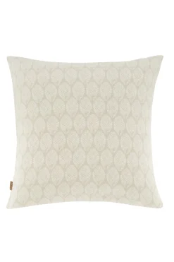 ZUSSS Kussens*kussen fijn gebreid bladpatroon 45x45cm zand/warmgrijs