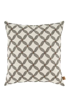 ZUSSS Kussens*kussen grafisch gewoven patroon 45x45cm grijs zand/antraciet