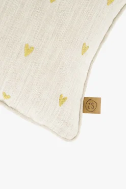 ZUSSS Kussens*kussen i like you en hartjes 35x25cm peper en zout/goud peperenzout/goud