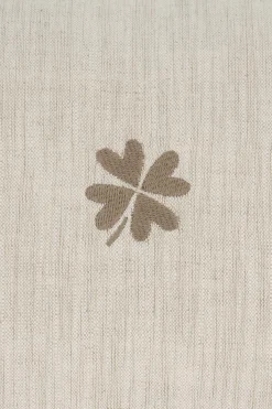 ZUSSS Kussens*kussen klavertje en strepen 35x25cm peper en zout/brique peperenzout/brique