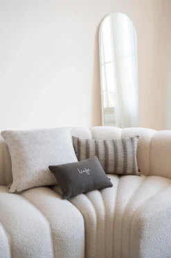 ZUSSS Kussens*kussen liefs met hartjes 35x25cm groengrijs