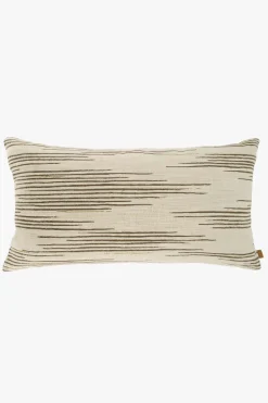 ZUSSS Kussens*kussen lijnenpatroon 60x40cm zand/leem/saliegroen