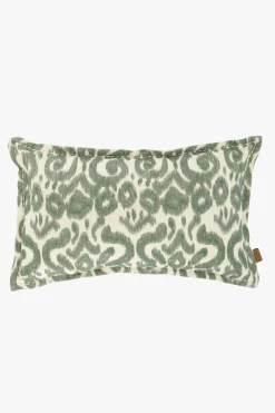 ZUSSS Kussens*kussen ornament print en madeliefje 50x30cm saliegroen/ecru