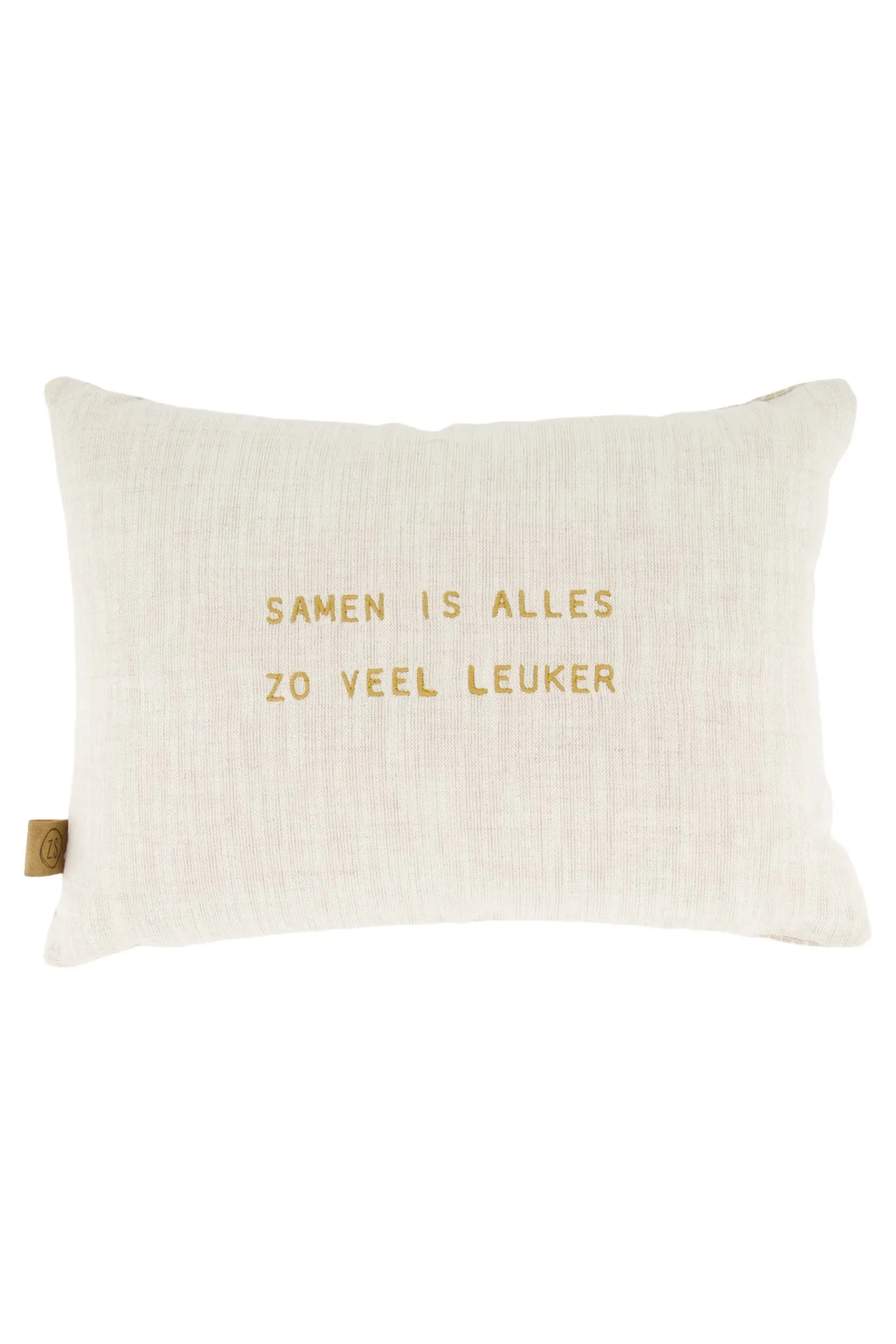 ZUSSS Kussens*kussen samen is alles leuker hartjes 35x25cm zand/warmgrijs