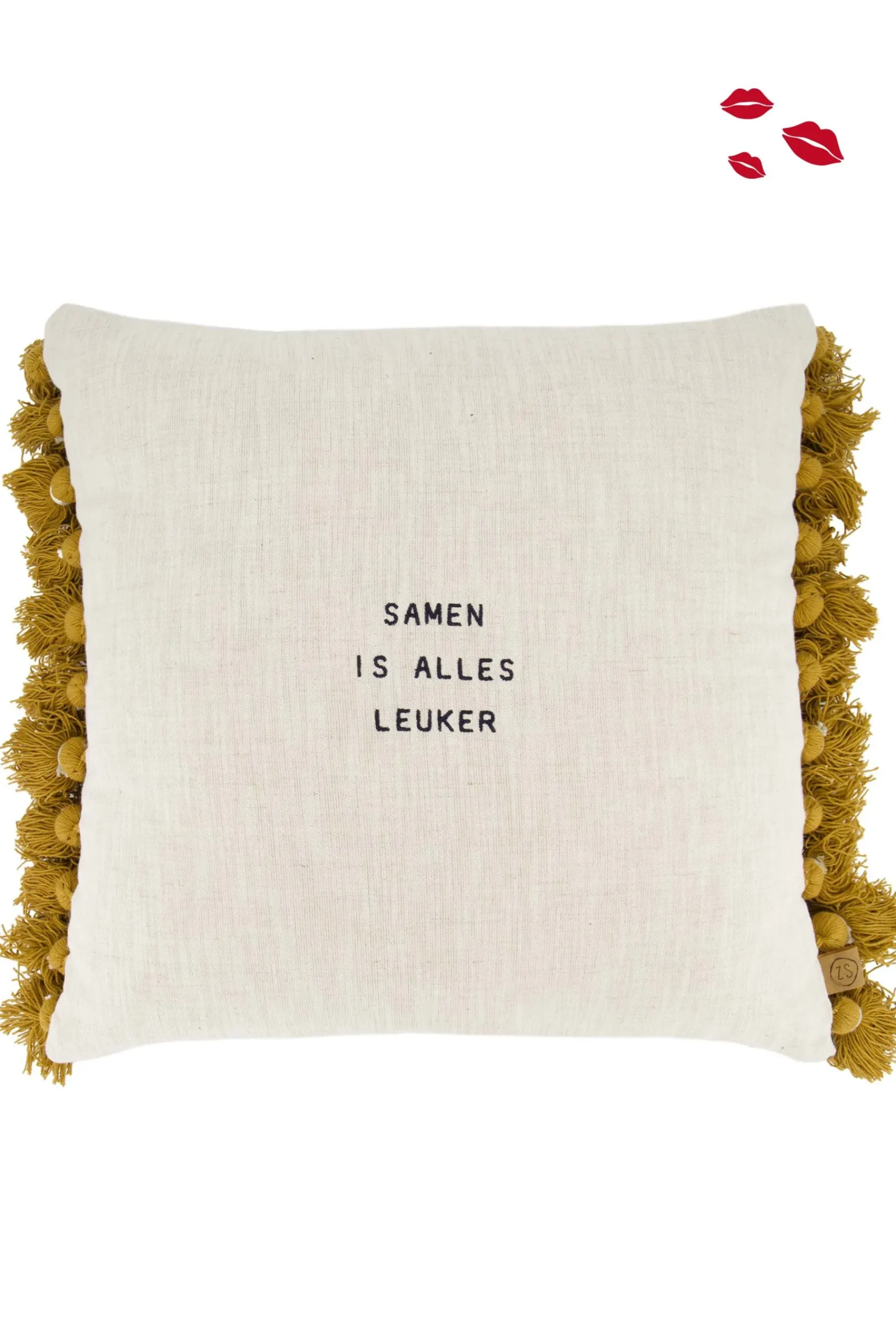 ZUSSS Kussens*kussen samen is alles leuker streep 45x45cm zand/donkerblauw