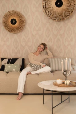 ZUSSS Kussens*kussen strepen 60x40cm zand/saliegroen