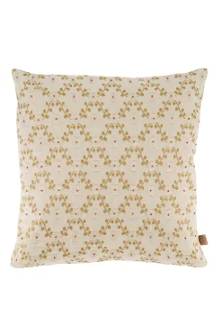 ZUSSS Kussens*kussen wieber bloem borduur 45x45cm linnen/goud
