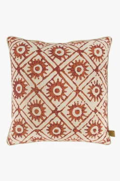 ZUSSS Kussens*kussen zonnetjesprint 45x45cm peper en zout/brique peperenzout/brique