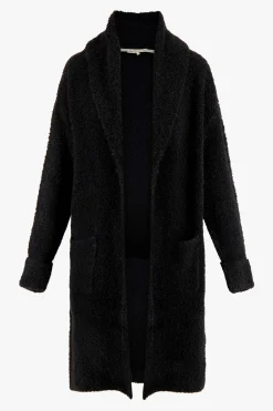 ZUSSS Vesten*lang boucle vest zwart