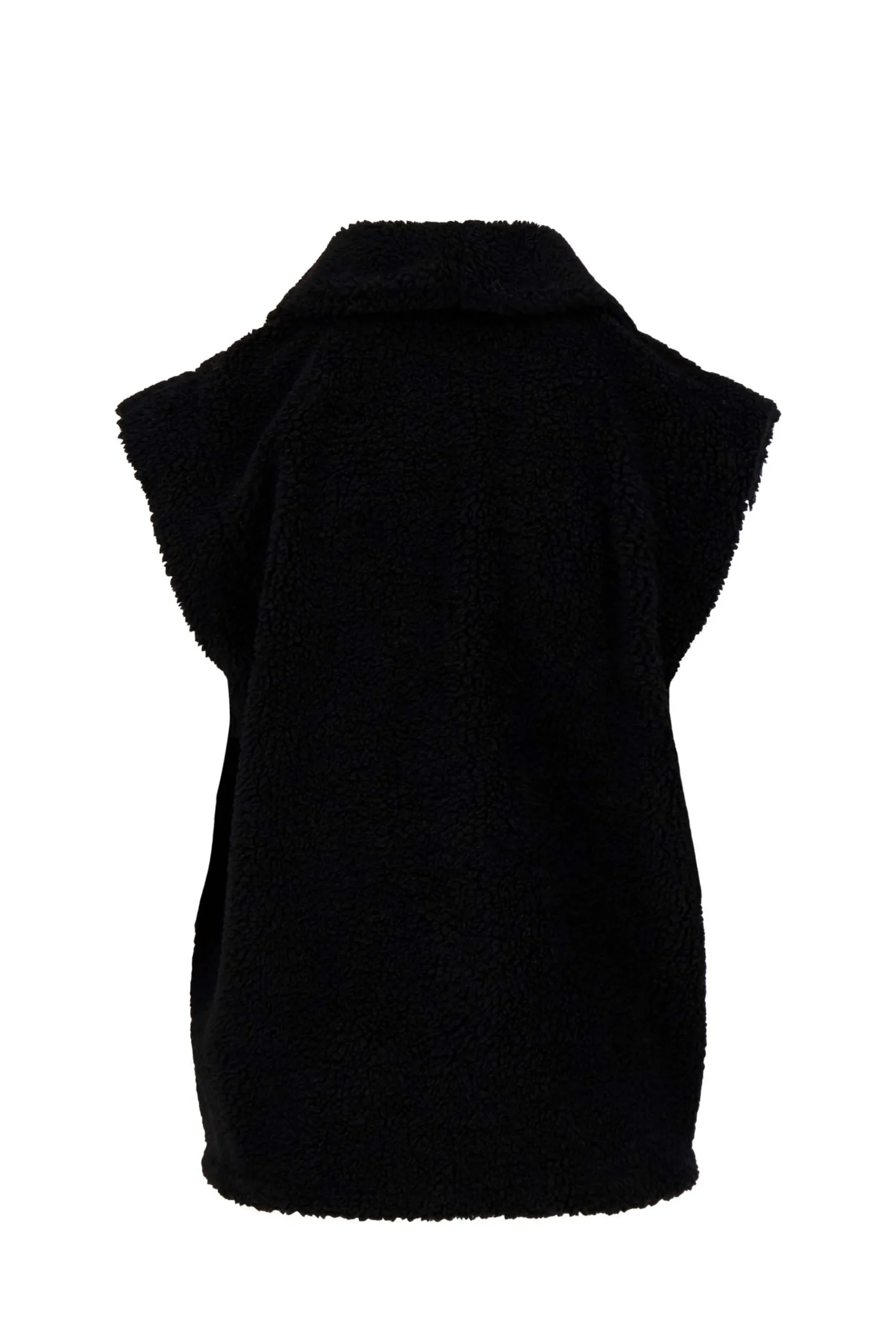 ZUSSS Vesten*lang teddy gilet met zakken zwart