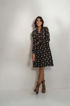 ZUSSS Jurkjes & Rokken*limited jurk met bloemenprint zwart