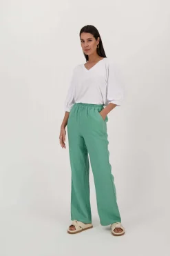 ZUSSS Broeken & Jeans*linnen broek groen