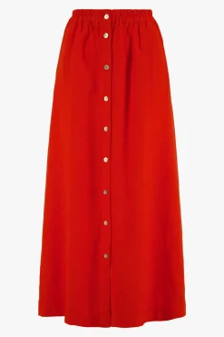 ZUSSS Jurkjes & Rokken*linnen doorknooprok koraalrood