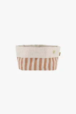 ZUSSS Keukenaccessoires*linnen mandje strepen M terra roze terraroze