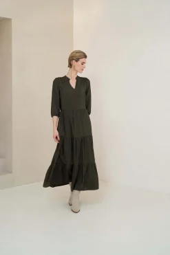 ZUSSS Jurkjes & Rokken*maxi jurk antracietgrijs