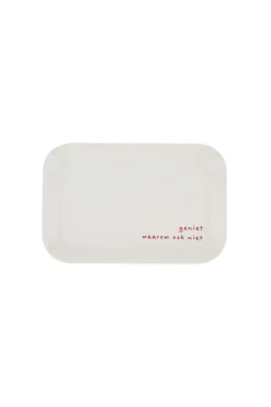 ZUSSS Keukenaccessoires*melamine dienblad 29x19cm geniet off white/rood offwhite/rood