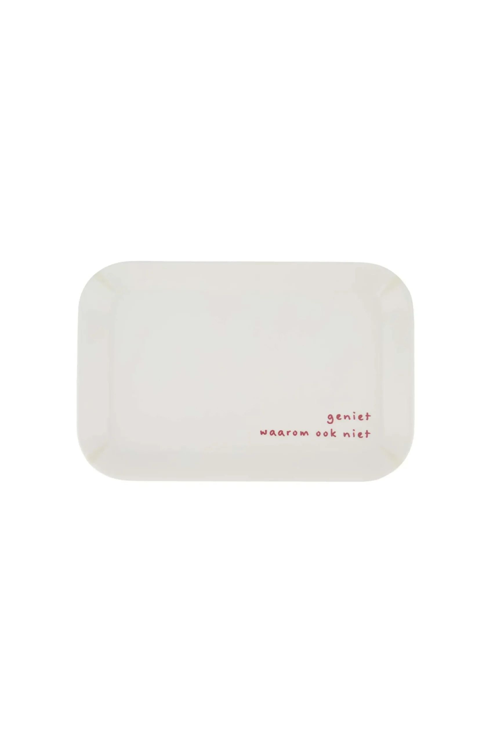 ZUSSS Keukenaccessoires*melamine dienblad 29x19cm geniet off white/rood offwhite/rood