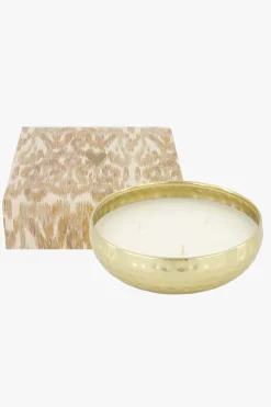 ZUSSS Geurkaarsen*metalen geurkaars in geschenkdoos hartje zand/koraal