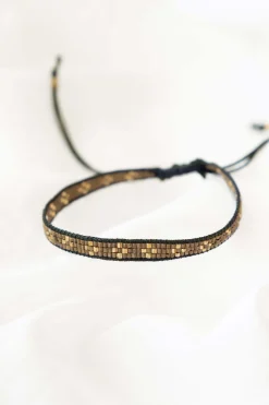 ZUSSS Armbandjes*miyuki armbandje bloemen mosgroen