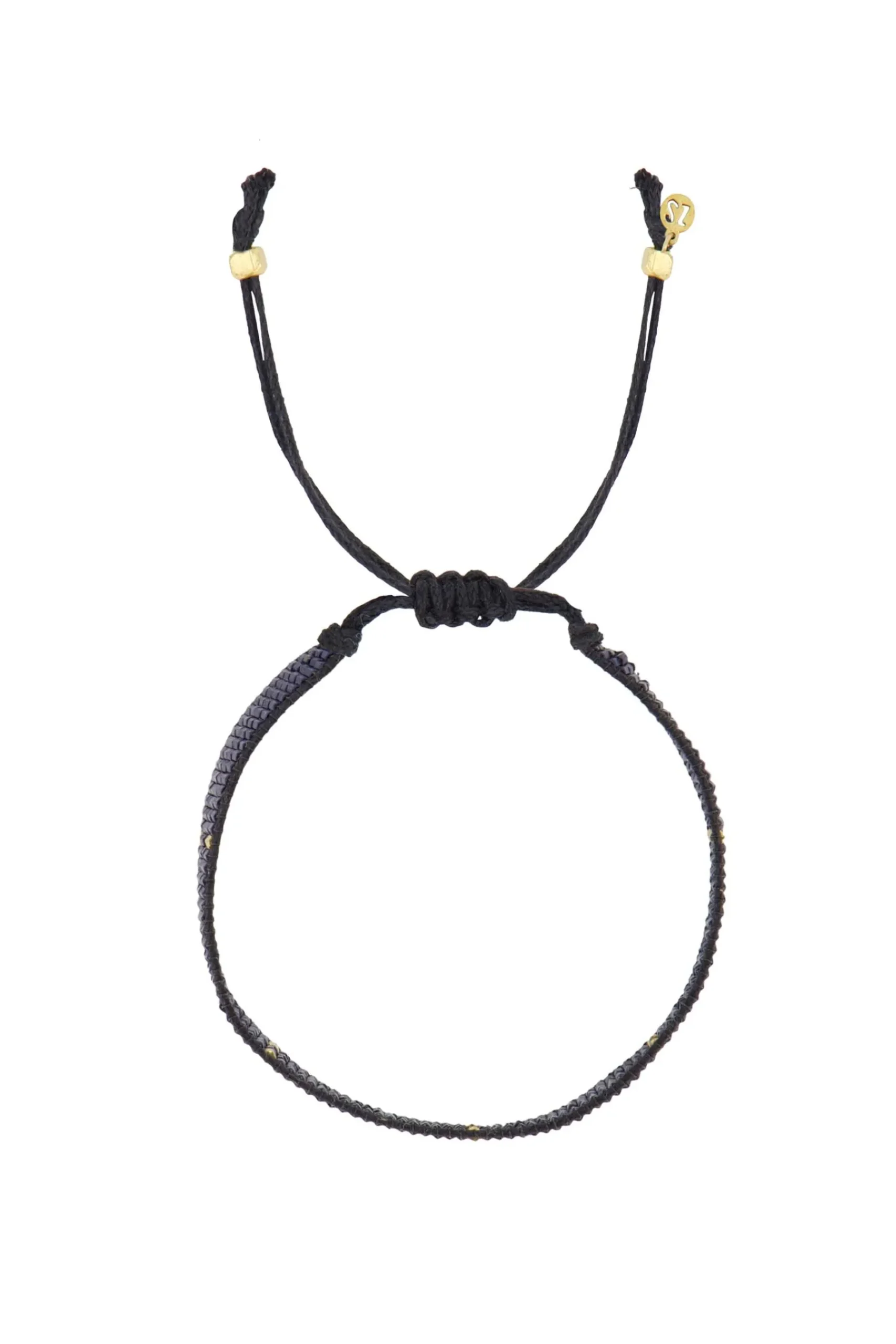 ZUSSS Armbandjes*miyuki armbandje stipje donkerblauw/goud