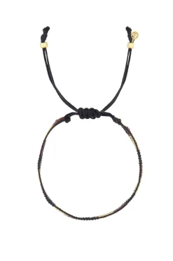 ZUSSS Armbandjes*miyuki armbandje streepje port/goud/zwart