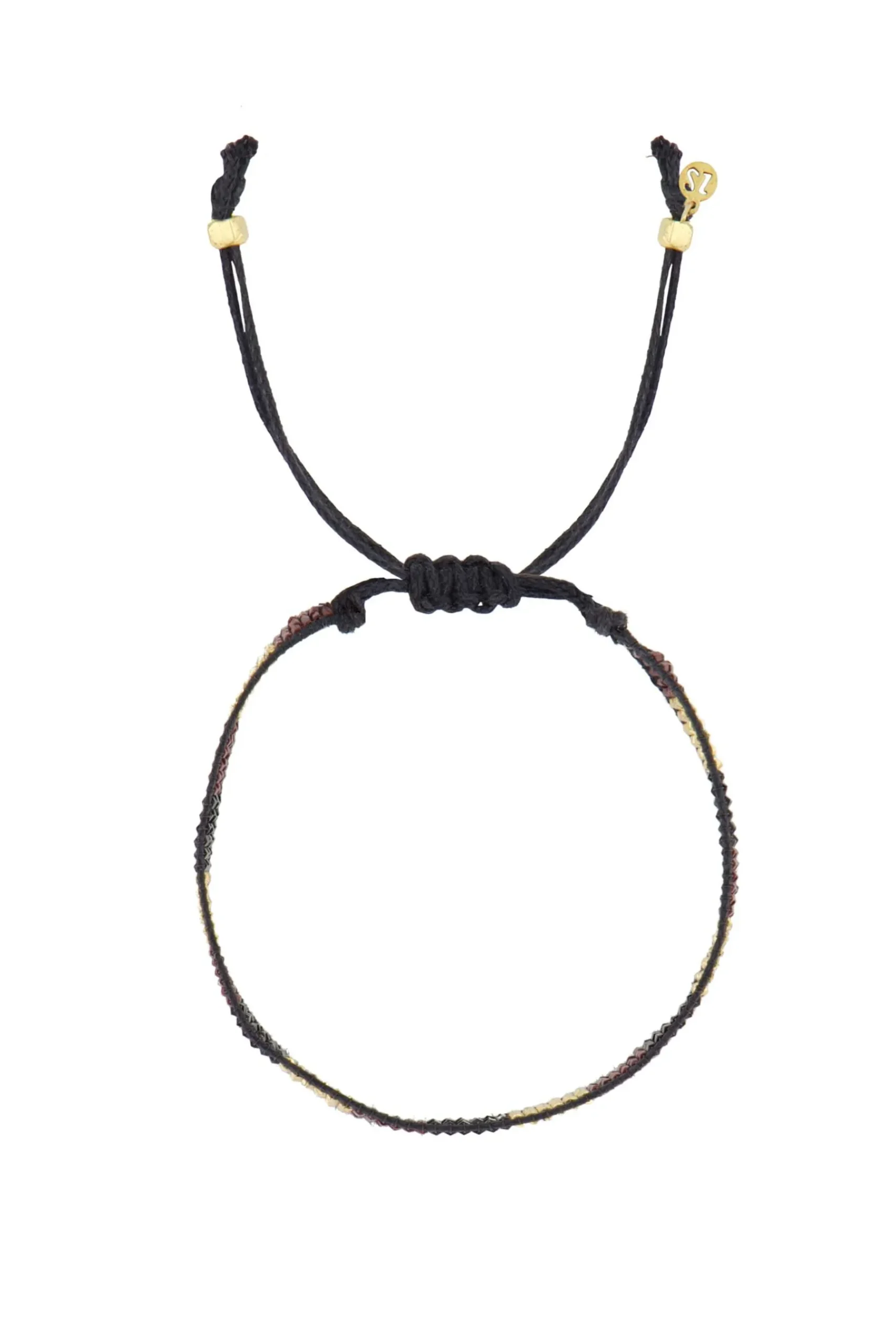 ZUSSS Armbandjes*miyuki armbandje streepje port/goud/zwart