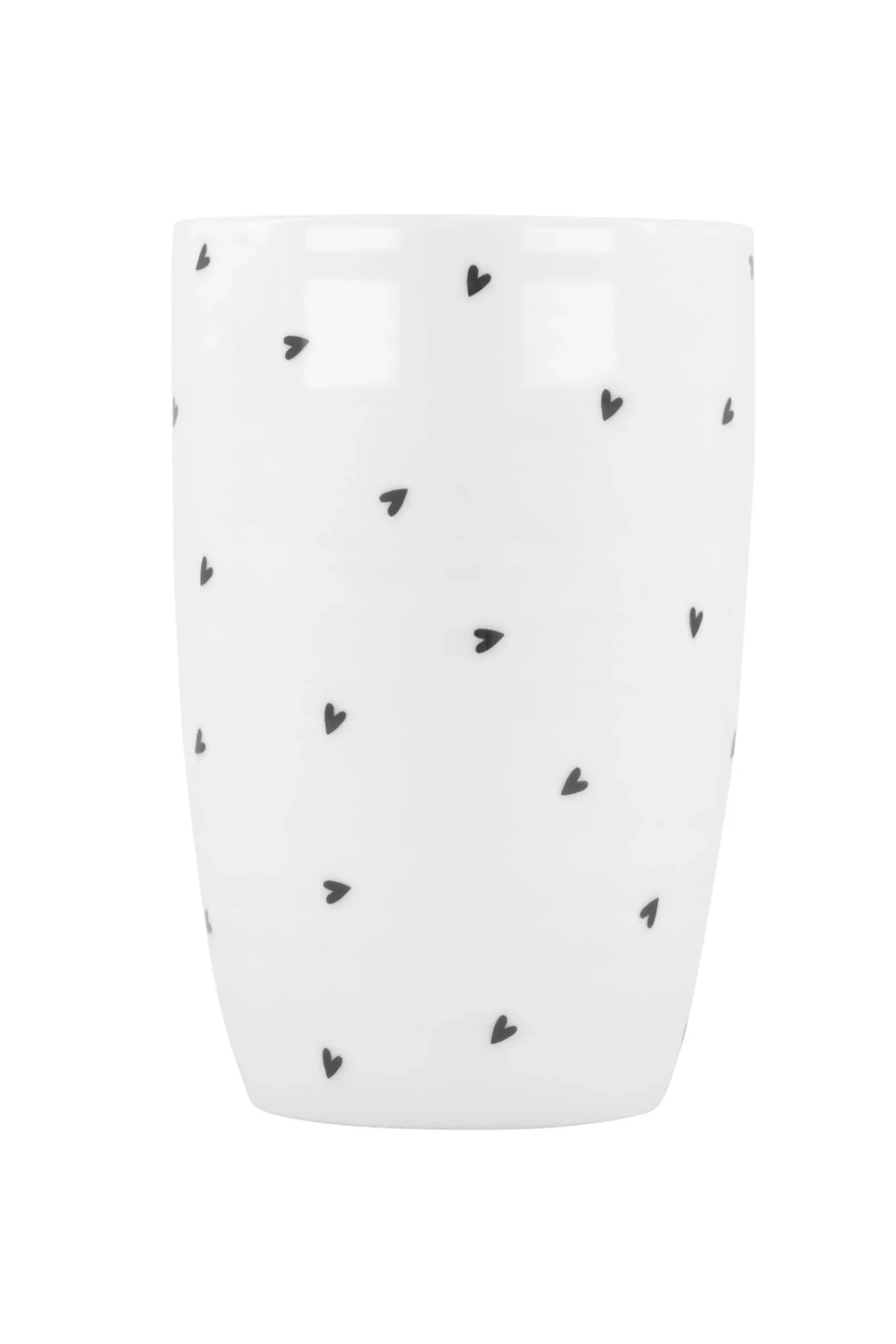 ZUSSS Servies*mok L hartjes wit/antracietgrijs