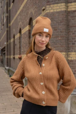 ZUSSS Sjaals & Accessoires*muts met kabel camel