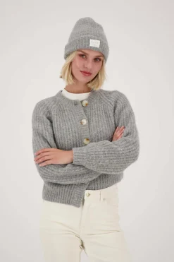 ZUSSS Sjaals & Accessoires*muts met kabel lichtgrijs