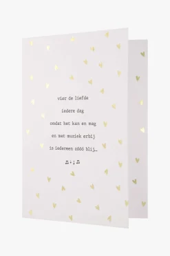 ZUSSS Kaartjes*muziekkaart vier de liefde goud