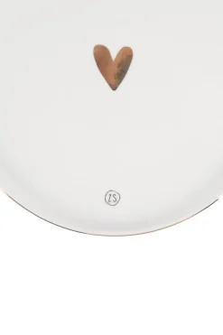 ZUSSS Servies*ontbijtbord goud hartje wit