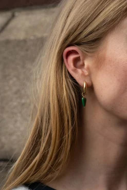 ZUSSS Oorbellen*oorbel met hartje donkergroen