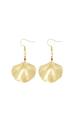 ZUSSS Oorbellen*oorhangers ginkgo blad goud