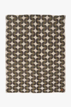 ZUSSS Plaids & Vloerkleden*plaid waaiers 130x170cm zand/antraciet/oker