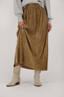 ZUSSS Jurkjes & Rokken*plisse rok goud champagne
